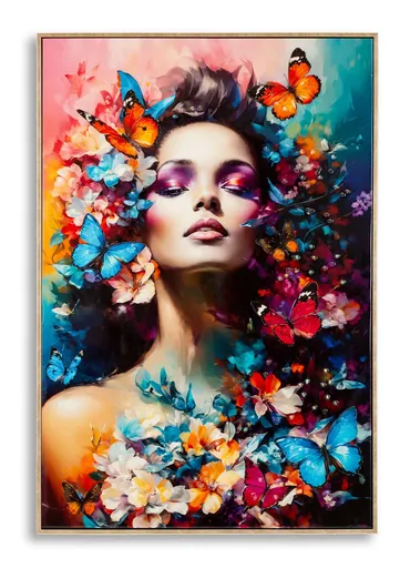 Tablou decorativ Marty -A, Mauro Ferretti, 62x92 cm, lemn de pin/canvas pictat si lacuit, multicolor