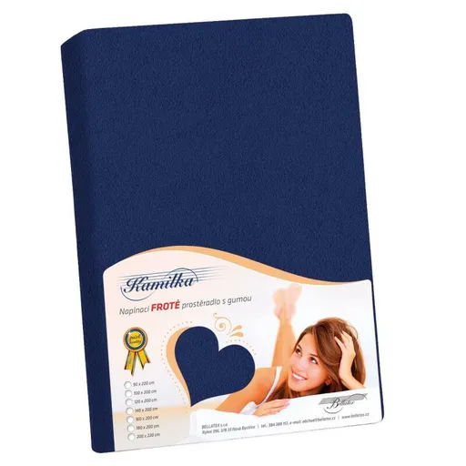 Bellatex Cearșaf din bumbac, albastru marin, albastru închis, 90 x 200 cm