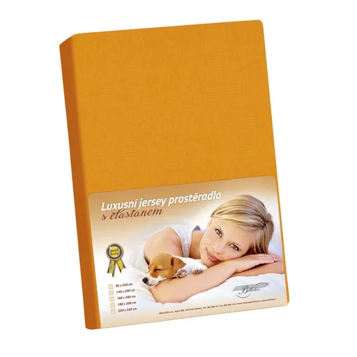 Cearșaf din jersey cu elastan, portocaliu, 200 x220 cm, portocaliu, 200 x 220 cm
