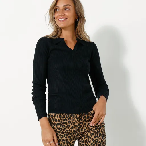 Pulover cu guler polo