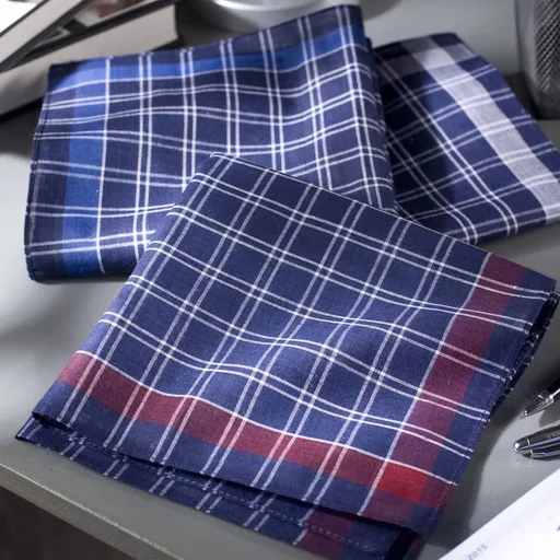 Set de 12 batiste în carouri, fibre vopsite