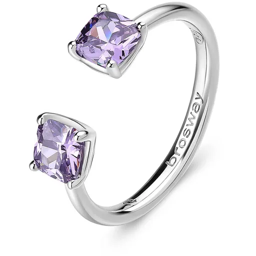 Brosway Inel deschis din argint cu zirconi violeți Fancy FMP14 54 mm