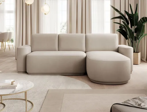 Coltar extensibil dreapta 4 locuri ELTAP, Aurumm, 285x180x92 cm, lemn/poliester, bej