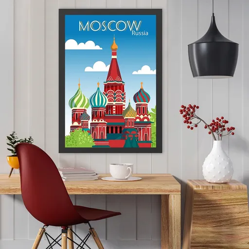 Tablou decorativ, Moscow 2 (55 x 75), Polistiren, Multicolor