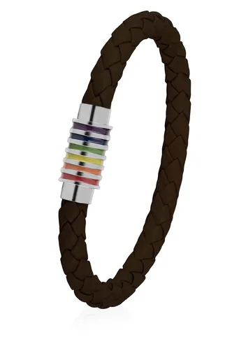 Troli Bratara din piele maro inchis cu inchidere magnetica