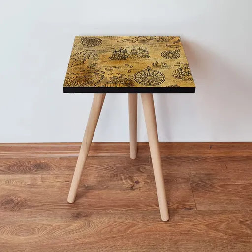 Masuta, Hanah Home, Shp145, 35x42x35 cm, Camel / Negru