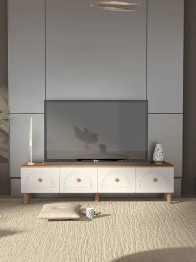 Comoda TV, Hanah Home, Mavora, 180x47x35 cm, PAL, Pin Atlantic / Alb