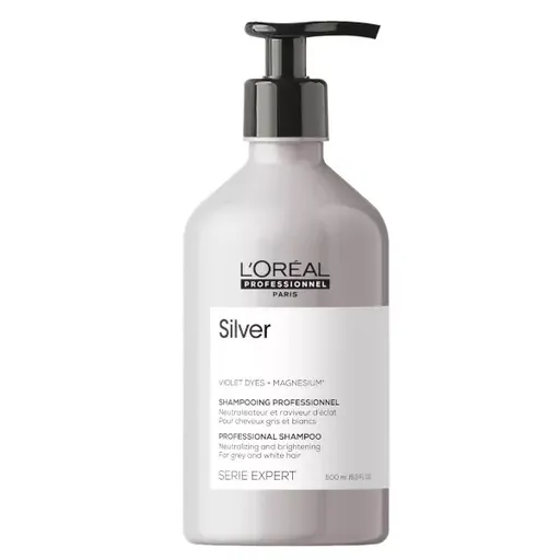 L'Oréal Professionnel Șampon argintiu pentru păr gri și alb Magnesium Silver (Neutralising Shampoo For Grey And White Hair) 500 ml
