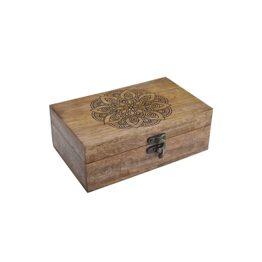 InDecor Cutie din lemn de mango Mandala, 19 x 11 x6,5 cm, S
