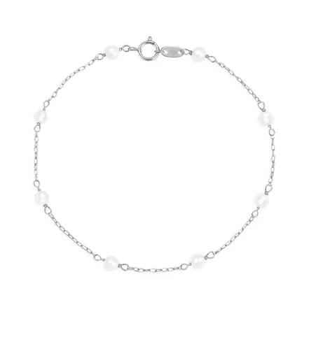 Brilio Brățară delicată din aur alb cu perle de râu 14/772.351P Esp-white
