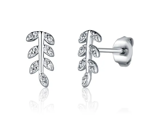 JVD Cercei din argint cu zircon Frunze SVLE2336X61BI00
