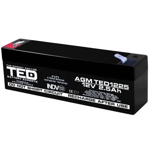 Acumulator AGM VRLA 12V 2.5Ah TED Electric TED003096