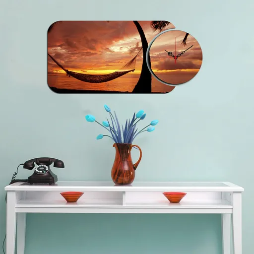 Ceas de perete, YMS-04, Dimensiune: 68 x 32 cm, Multicolor