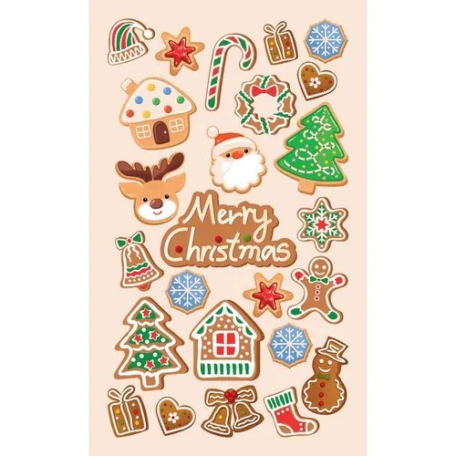 Autocolante de Crăciun Turtă dulce, 7,5 x 12,3 cm