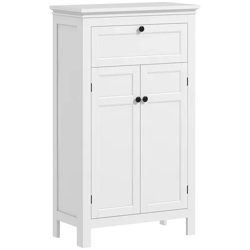 HOMCOM Mobilă de baie cu sertar și rafturi reglabile, dulap depozitare pe picioare, înălțime 102,5 cm, alb | Aosom Romania