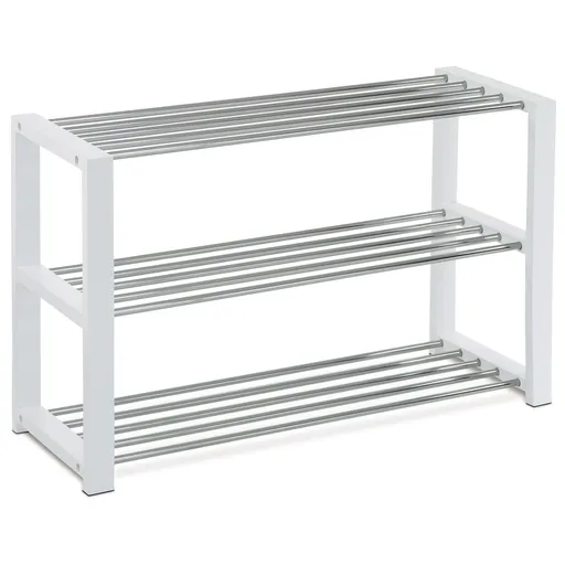 Suport pantofi 3 nivele, alb, alb, 3 etaje