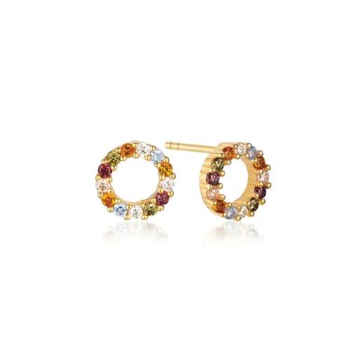 Sif Jakobs Cercei placați cu aur cu zircon cubic colorat Biella SJ-E337-ACZ-YG