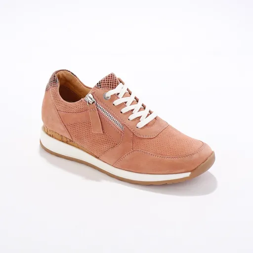 Adidași din piele cu fermoare, talpă din 2 materiale