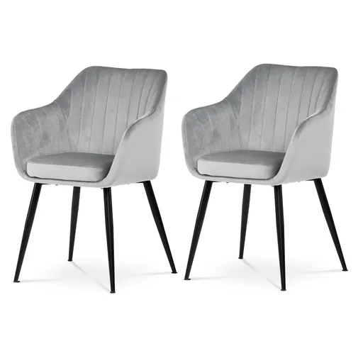 Set de scaune de sufragerie PIKA SIL4, 2 buc., gri deschis
