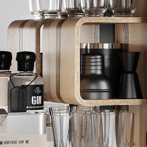 Dulap de baie / canistră  - Bathroom Cabinet, Nano Black, 6 variante - Danish Fuel Variantă: Red Gum