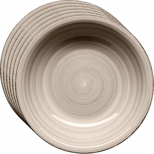 Mäser Set of 6 deep plates Bel Tempo 21.5 cm, taupe, maro taupe