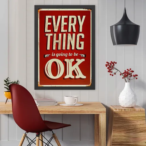Tablou decorativ, Everything OK 3 (55 x 75), Polistiren, Multicolor
