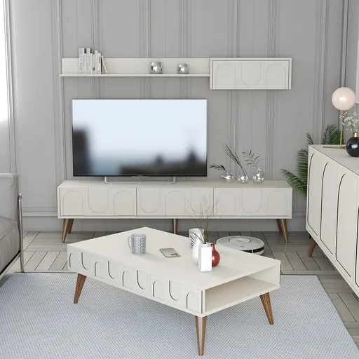 Set mobilier living, Hanah Home, Lyon 3, Crema/Nuca