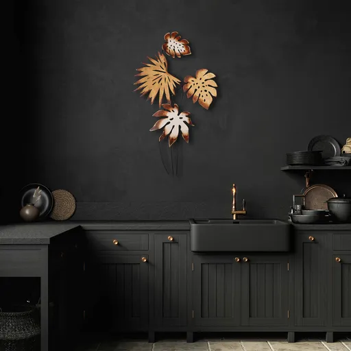 Decoratiune de perete, Monstera v3, Dimensiune: 69 x 113 cm, Multicolor