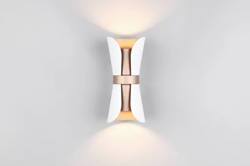 Aplica de perete Coat, TRIO, 10x11x21 cm, 10W, 2x GU10, metal, alb mat/auriu