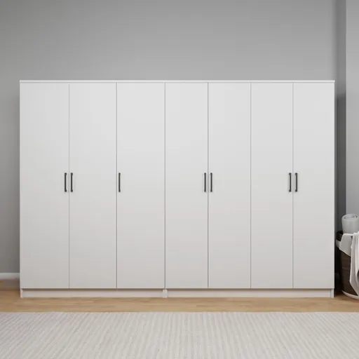 Dulap pentru haine, Hanah Home, Kardelen 1600-106, 280x180x51.8 cm, Alb