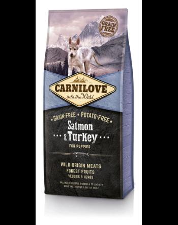 CARNILOVE Puppy Salmon&amp;Turkey Hrana uscata pentru catei de toate rasele, cu somon si curcan 4 kg