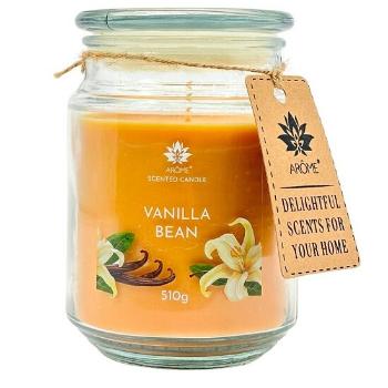 Lumânare Arome 510 g, în sticlă, Vanilla bean, portocaliu