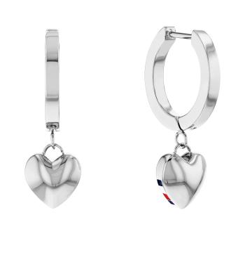 Tommy Hilfiger Cercei rotunzi moderni din oțel cu pandantive Hanging Heart 2780664