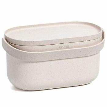Container pentru deșeuri biologice Plastia cucadru și saci, bej cu zaț de cafea, 3,1 l, bej