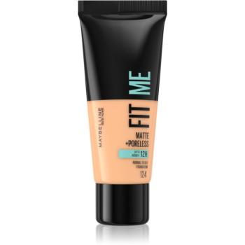 Maybelline Fit Me! Matte+Poreless machiaj mat pentru piele normală și grasă culoare 124 Soft Sand 30 ml