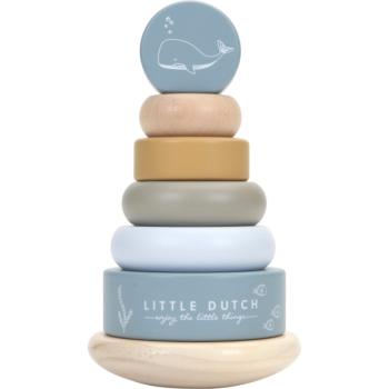 Little Dutch Rocking Ring Stacker Ocean Blue inele inserabile din lemn Ocean Blue 1 buc