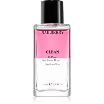 NAILBERRY Clean Bi-Phase Nail Colour Remover dizolvant pentru oja cu efect de întărire 100 ml