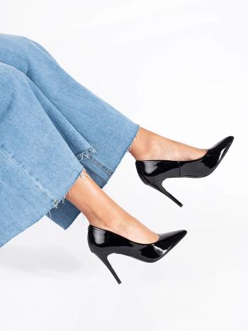 Pantofi confortabili pentru femei negri cu toc stiletto