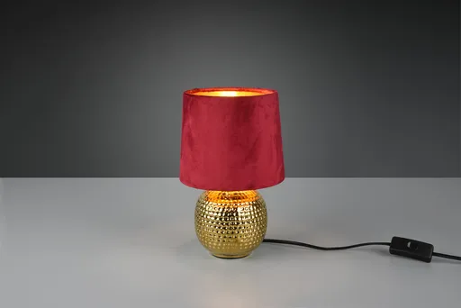 Lampa de masa Sophia, RL, 16x26 cm, 40W, 1x E14, ceramica, auriu/rosu