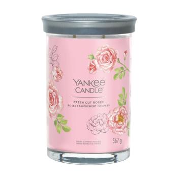 Yankee Candle Lumânare aromatică Signature mare Fresh Cut Roses 567 g