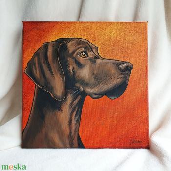 Dió - a magyar vizsla - aril festmény • 30 x 30 cm • vászon