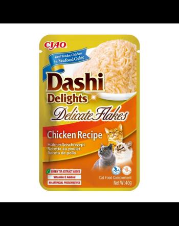 INABA Cat Dashi Delights Delicate Flakes cu pui 40g hrana complementara pisici