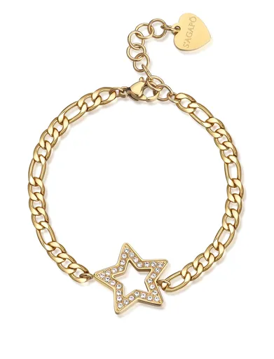 S'Agapõ Brățară fermecătoare placată cu aur Stea cu cristale My love SYL16