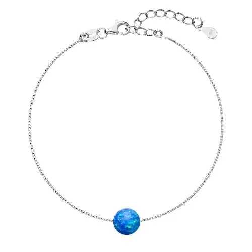 Evolution Group - Pavona Brățară fermecătoare cu opal sintetic albastru 13019.3 blue