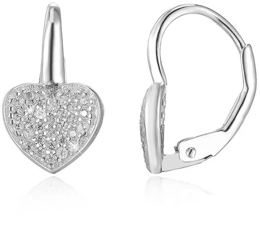 Beneto Cercei din argint în formă de inimioare AGUC366