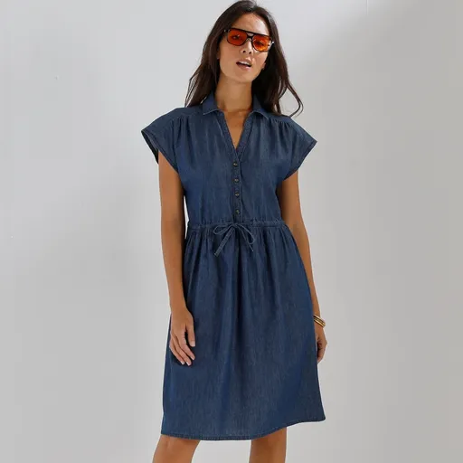 Rochie scurtă din denim cu nasturi