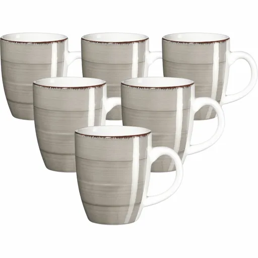 Mäser Set of 6 Bel Tempo mugs 380 ml, taupe, maro taupe