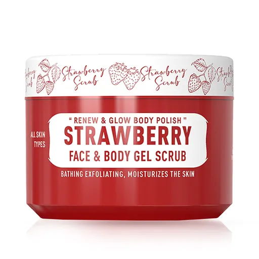 Scrub Gel - IMMORTAL - Strawberry - pentru Fata si Corp - 300 ml