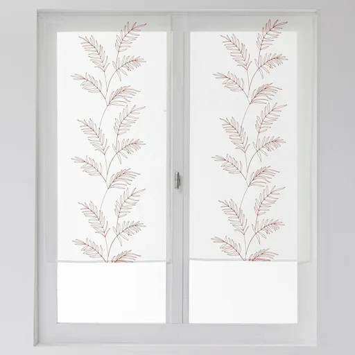 1 pereche de perdele din vitralii cu broderie cu frunze mari