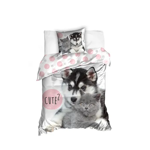Lenjerie de pat Husky cu pisicuta